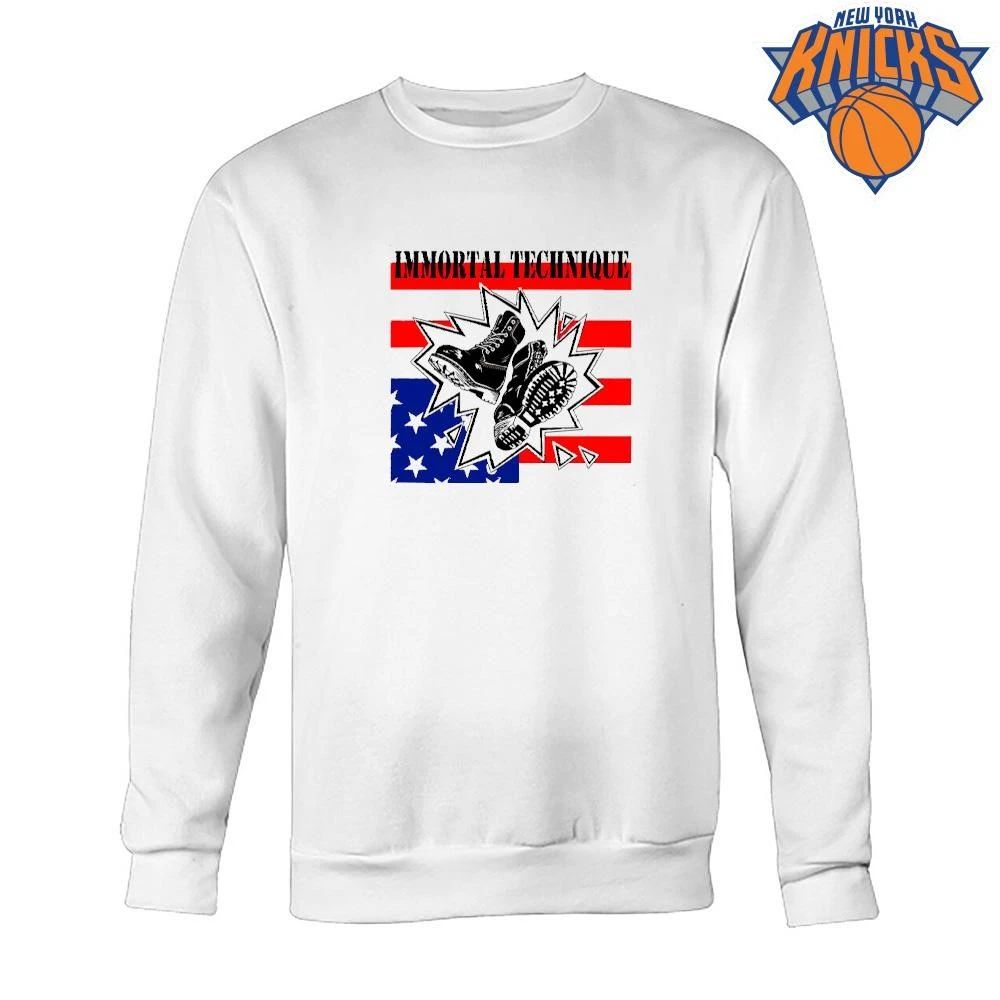 Immortal Technique American Flag Combat Boots Punk Rock Hip Hop Shirt