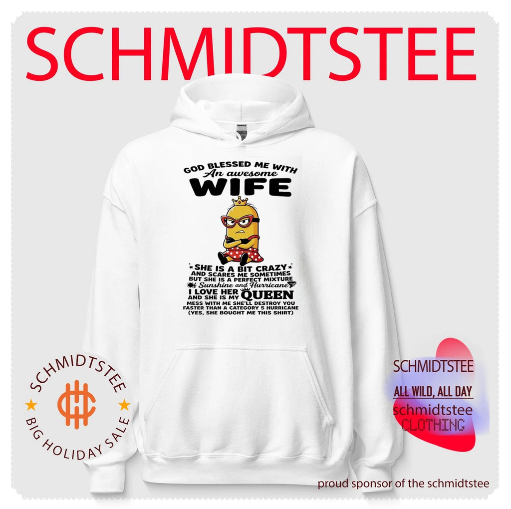 God blessed me with an awesome wife she is a bit crazy Minion shirt