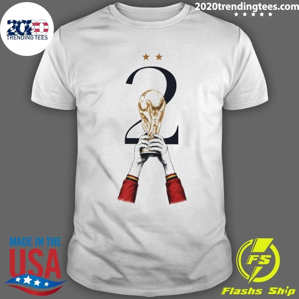 Spain Soccer Second 2010 2026 World Cup Fifa Champions Trohpy Shirt