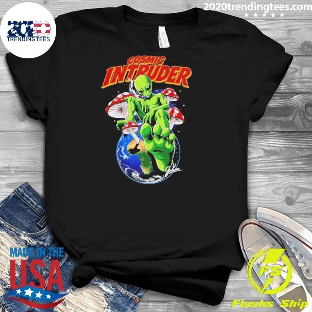 Cosmic Intruder Alien Graphic 2027 Shirt