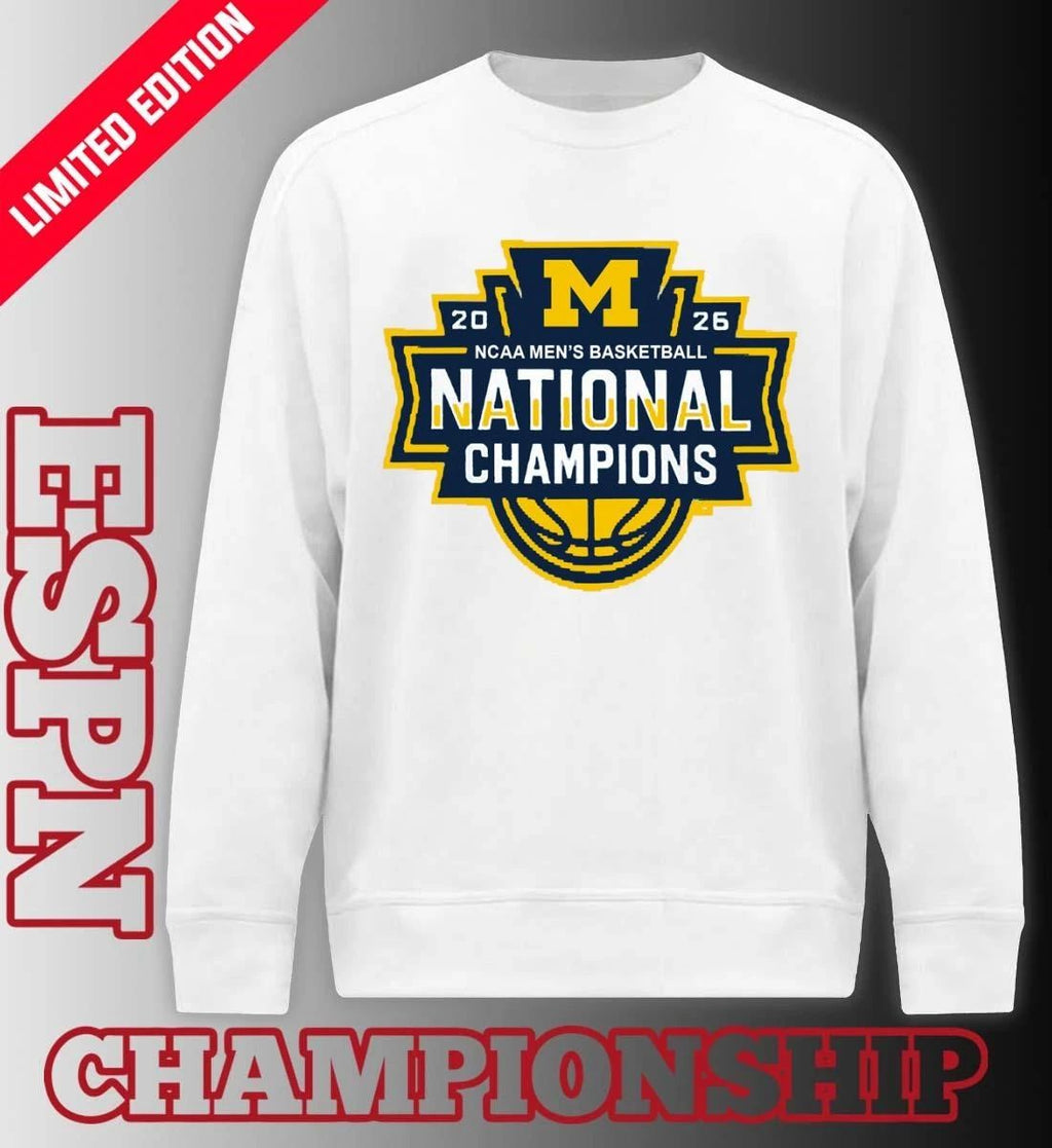 Michigan Wolverines 2026 NCAA DI Men’s Basketball National Champions Official Logo T-Shirt