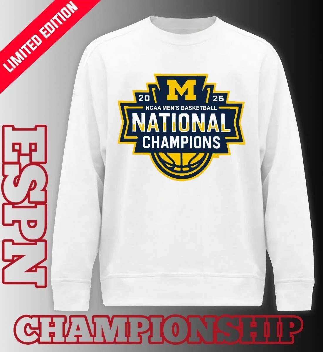 Michigan Wolverines 2026 NCAA DI Men’s Basketball National Champions Official Logo T-Shirt