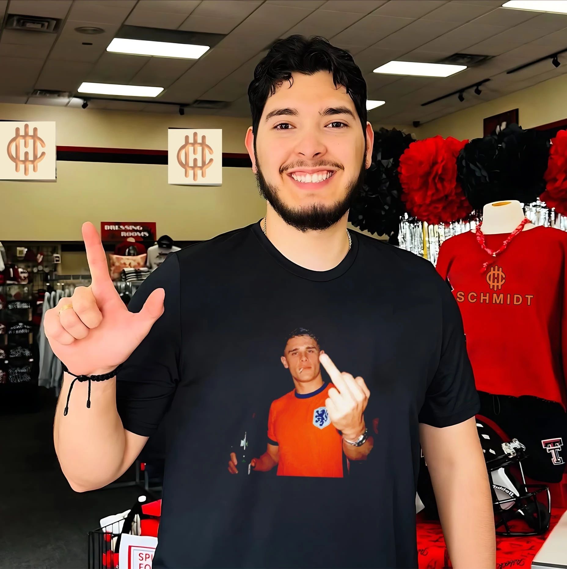 Xavi Simons Netherlands National Football Team middle finger shirt