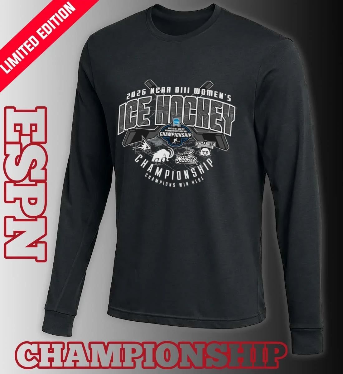 2026 NCAA DIII Women’s Ice Hockey Semifinals Championship T-Shirt