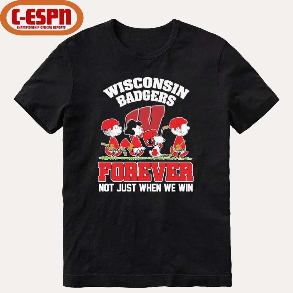 The Peanuts Characters Forever X Wisconsin Badgers Shirt