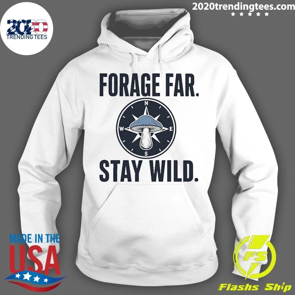 Forage Far Stay Wild Mushroom Compass Shirt