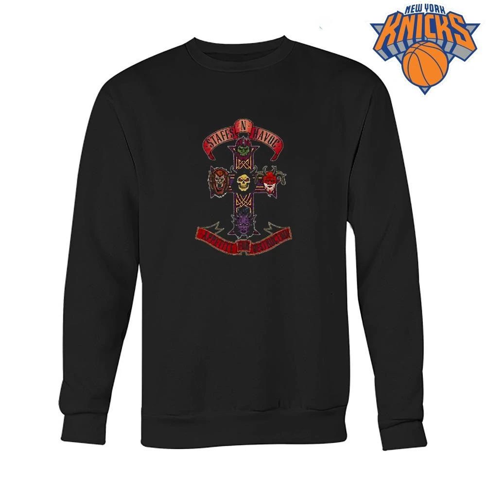 Staffs N Havoc Appetite For Destruction Heavy Metal Cross Skull Shirt
