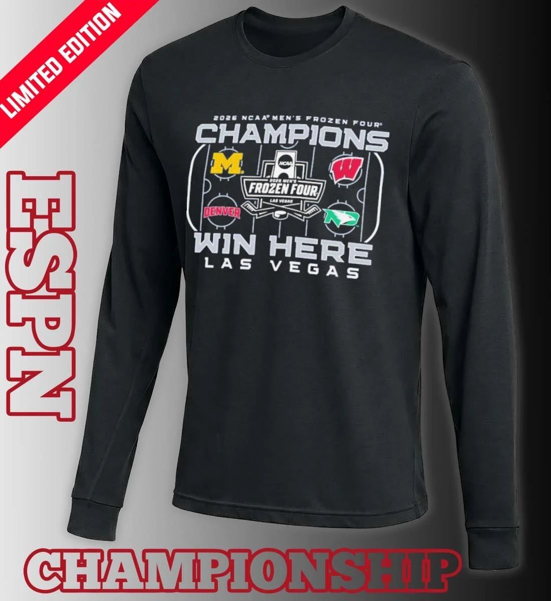 Men’s Frozen Four 2026 Las Vegas 4 Teams Shirt