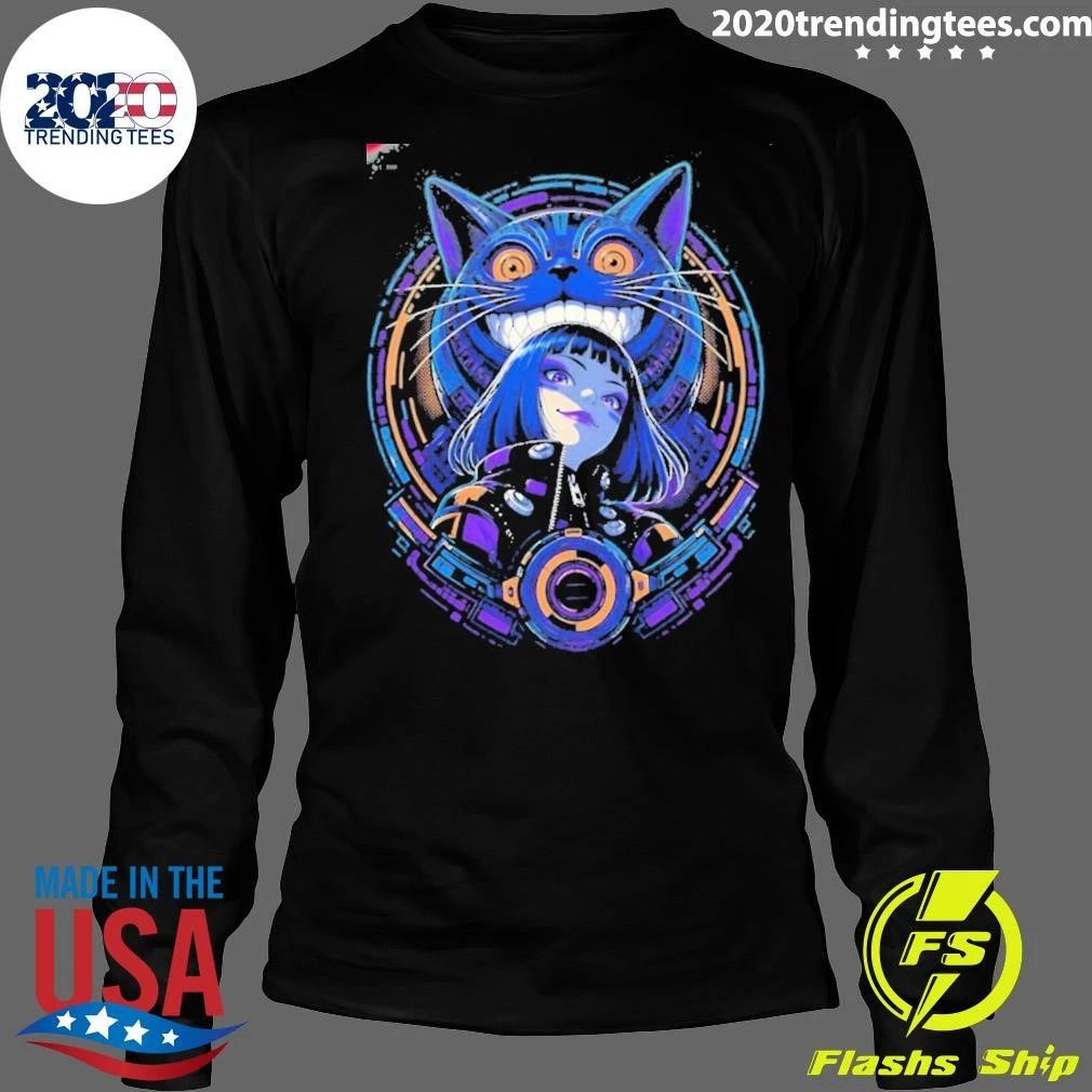 Cyberpunk Cat Girl Anime Futuristic Shirt