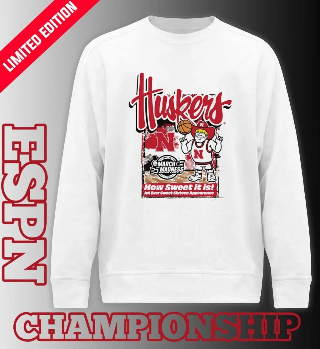 1st Ever Sweet Sixteen Nebraska Cornhuskers Men’s Basketball Shirt