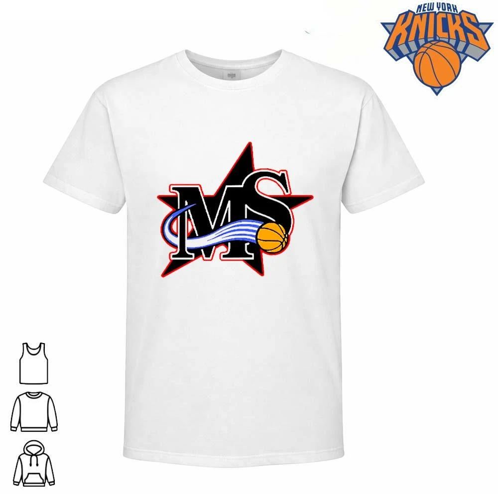 MS Star Basketball Logo With Flying Ball Graphic Sport Team Shirt