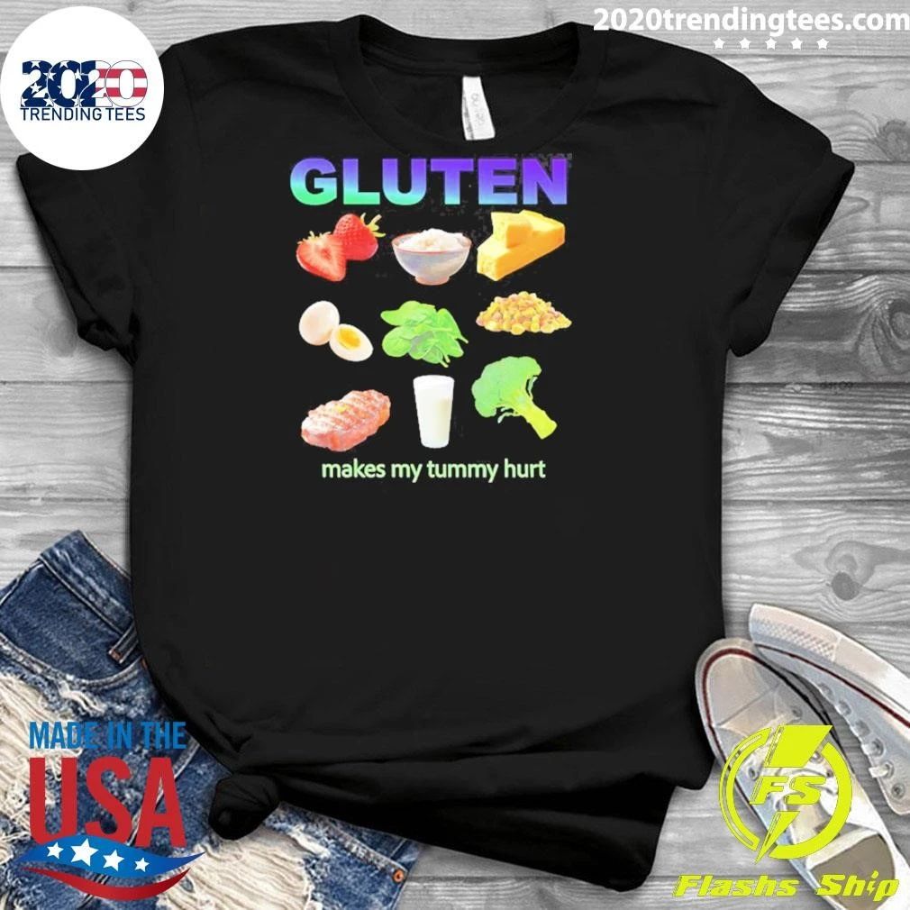 Gluten Makes My Tummy Hurt Celiac Disease Shirt