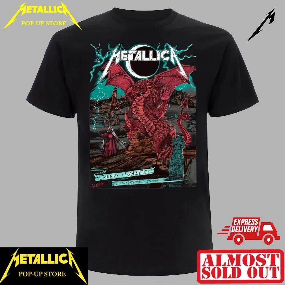 Metallica M72 Cardiff Principality Stadium Red Dragon T-Shirt