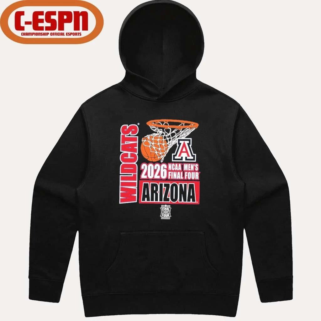 NCAA Arizona Wildcats 2026 Men’s Final Four Nothing But Net T-Shirt