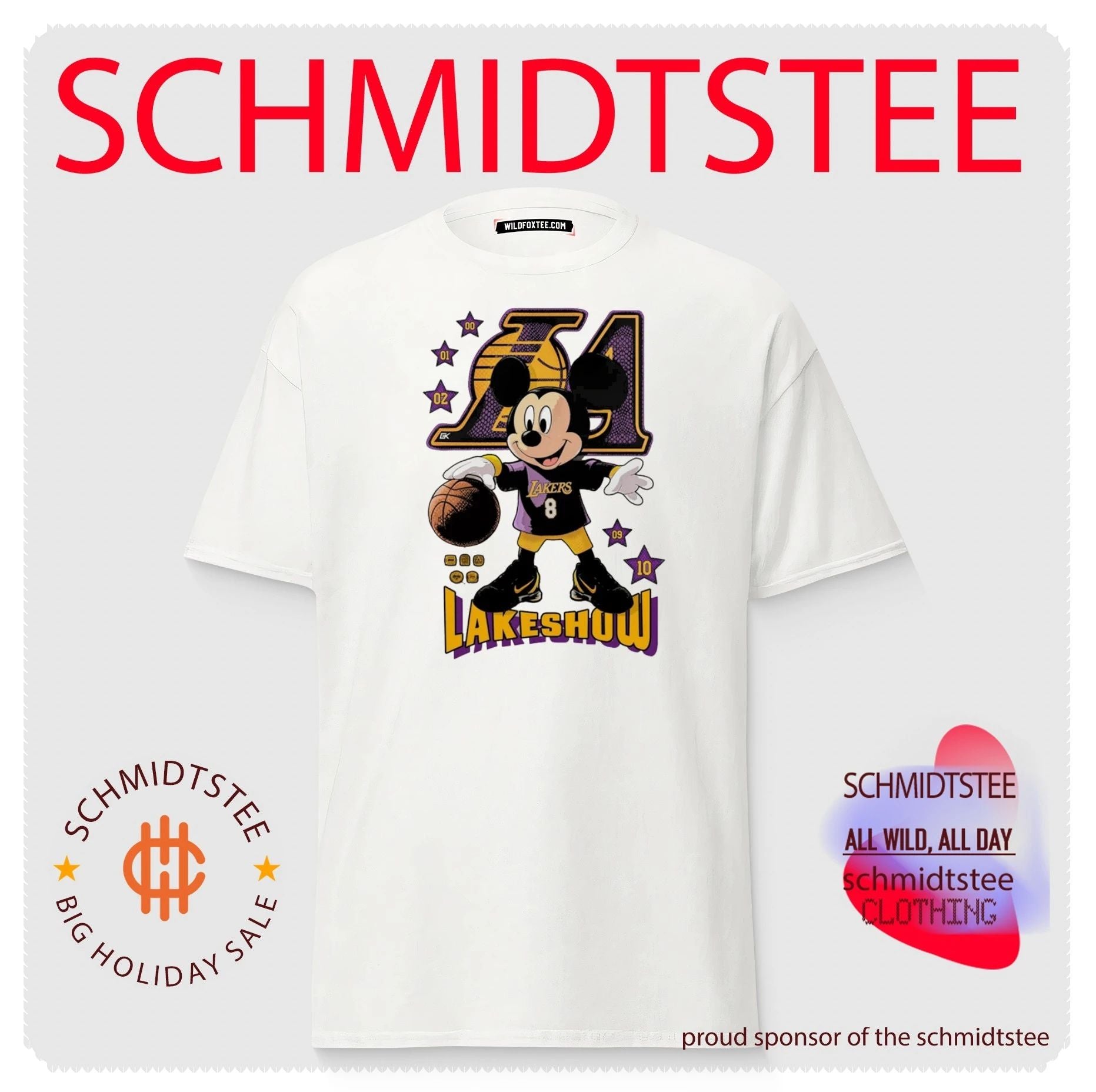 Mickey X Lakeshow Los Angeles Lakers cartoon shirt