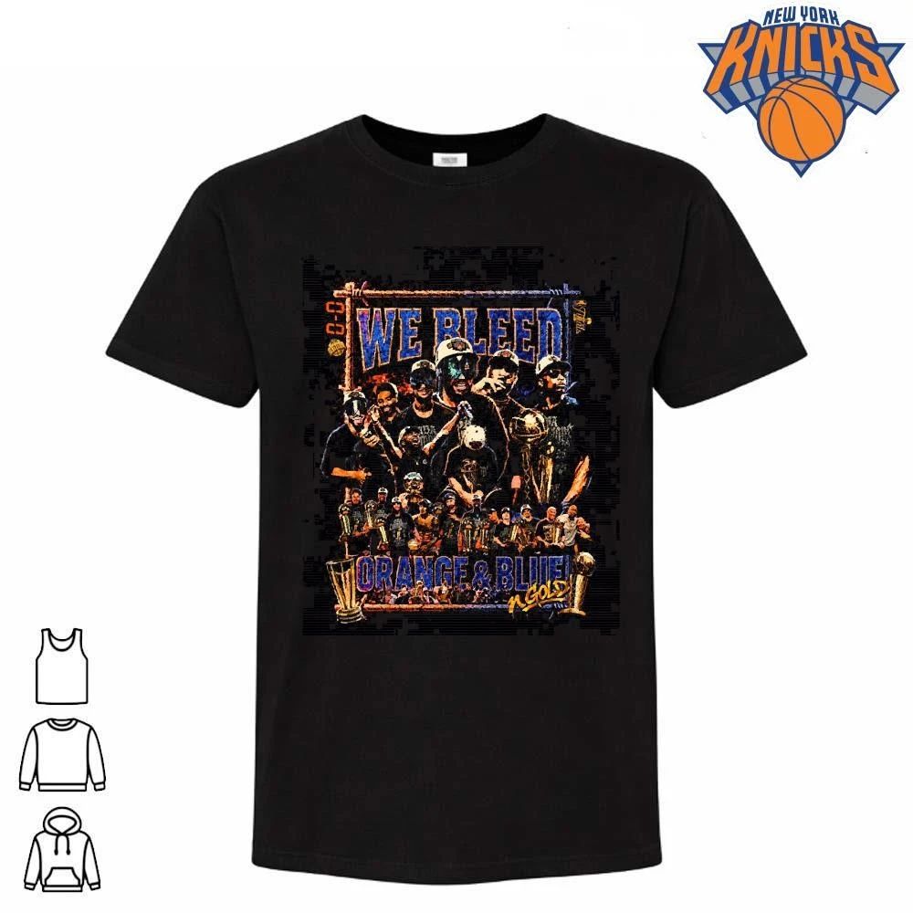 We Bleed Orange And Blue New York Garden Angels Basketball Champions Celebration Graphic Black shirt