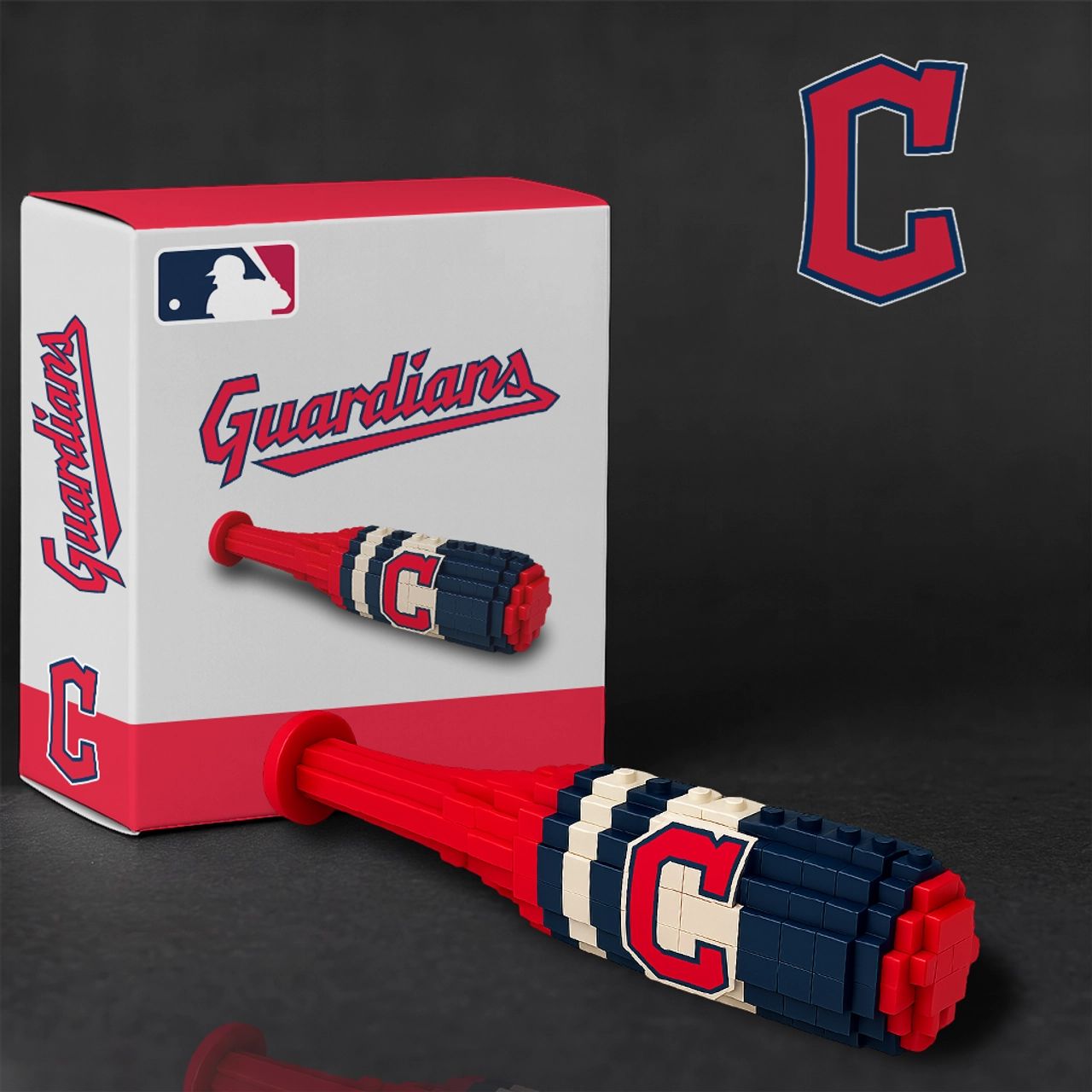 Cleveland Guardians Baseball Bat Building Block Set