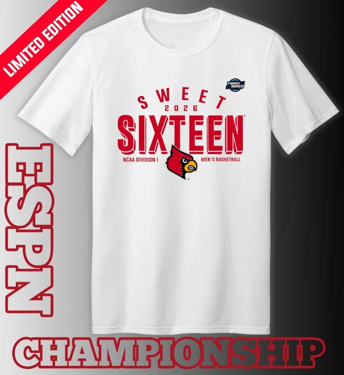 Sweet 16 Louisville Cardinals 2026 NCAA Men’s Basketball T-Shirt