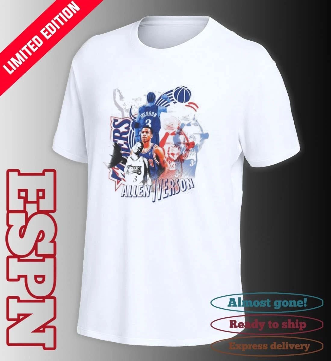 Allen Iverson Philadelphia 76ers Vintage Player 2026 T-Shirt