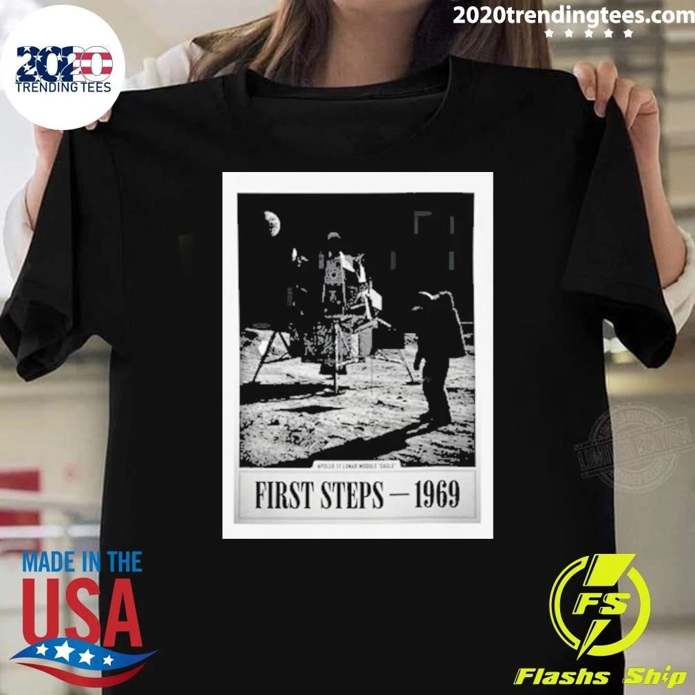 First Steps 1969 Moon Landing Vintage NASA Apollo Astronaut Shirt