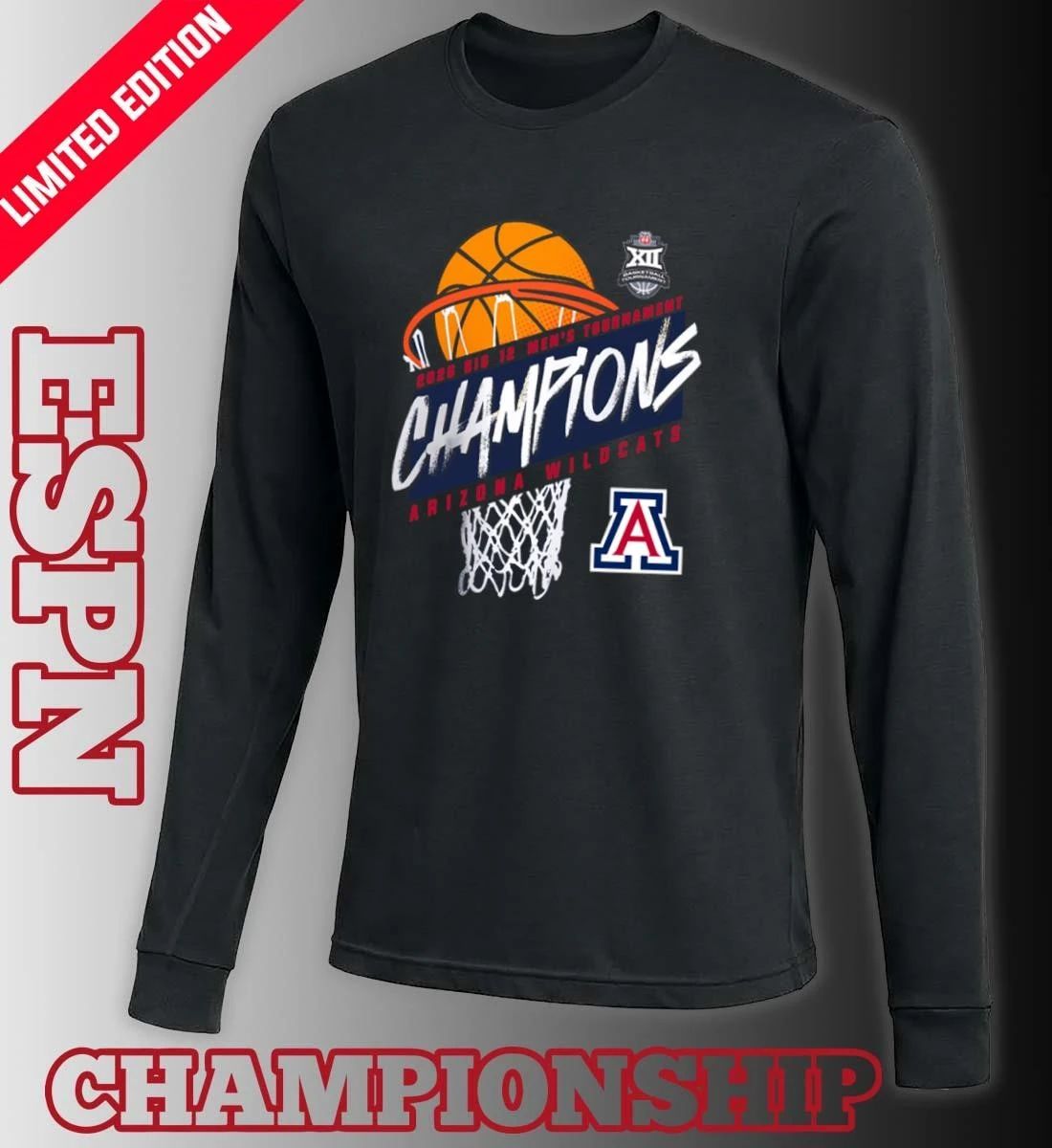 Arizona Men’s Basketball Big 12 Conference Tournament Champions 2026 T-Shirt