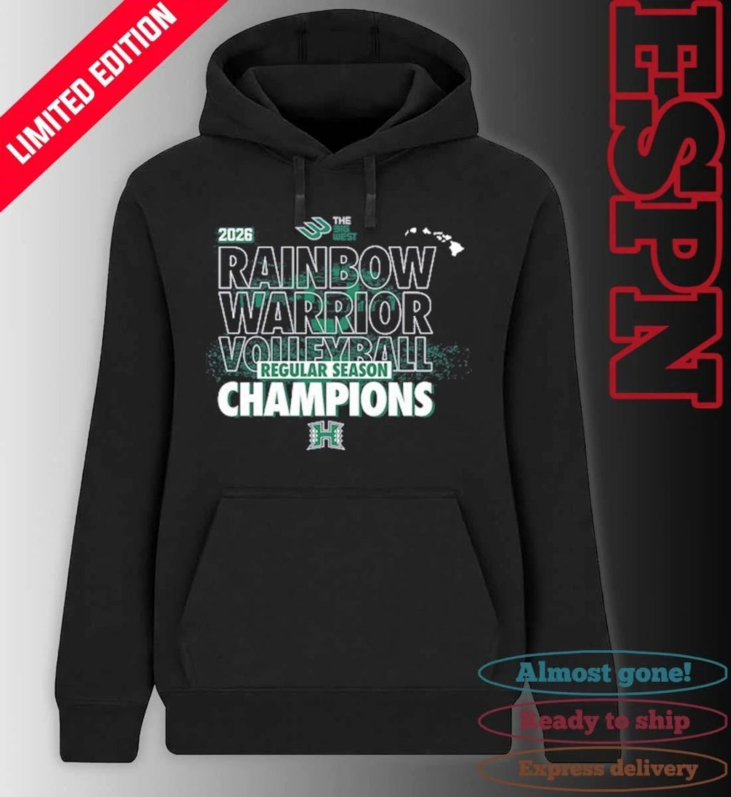 Hawaii Rainbow Warriors 2026 The Big West Volleyball Regular Season Champions T-Shirt