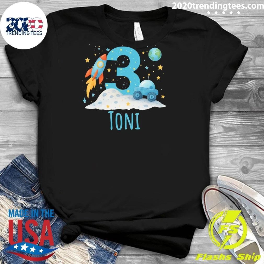 Personalized Space-themed Birthday Toni Shirt