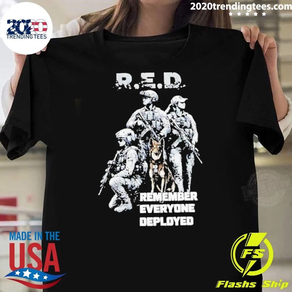 Red Remember Everyone Deployed Military Shirt