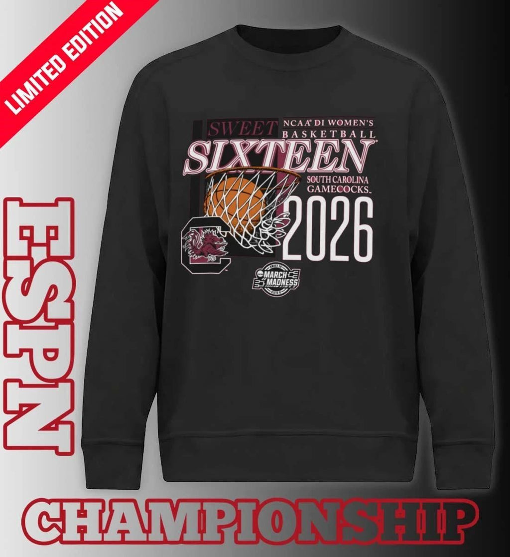 South Carolina Gamecocks 2026 NCAA DI Women’s Basketball Sweet Sixteen – Sacramento Regional T-Shirt