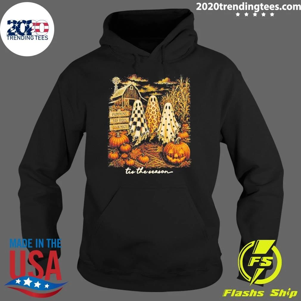 Ghosts Trio Tis The Season Pumpkin Spooky Autumn Halloween 2026 Shirt