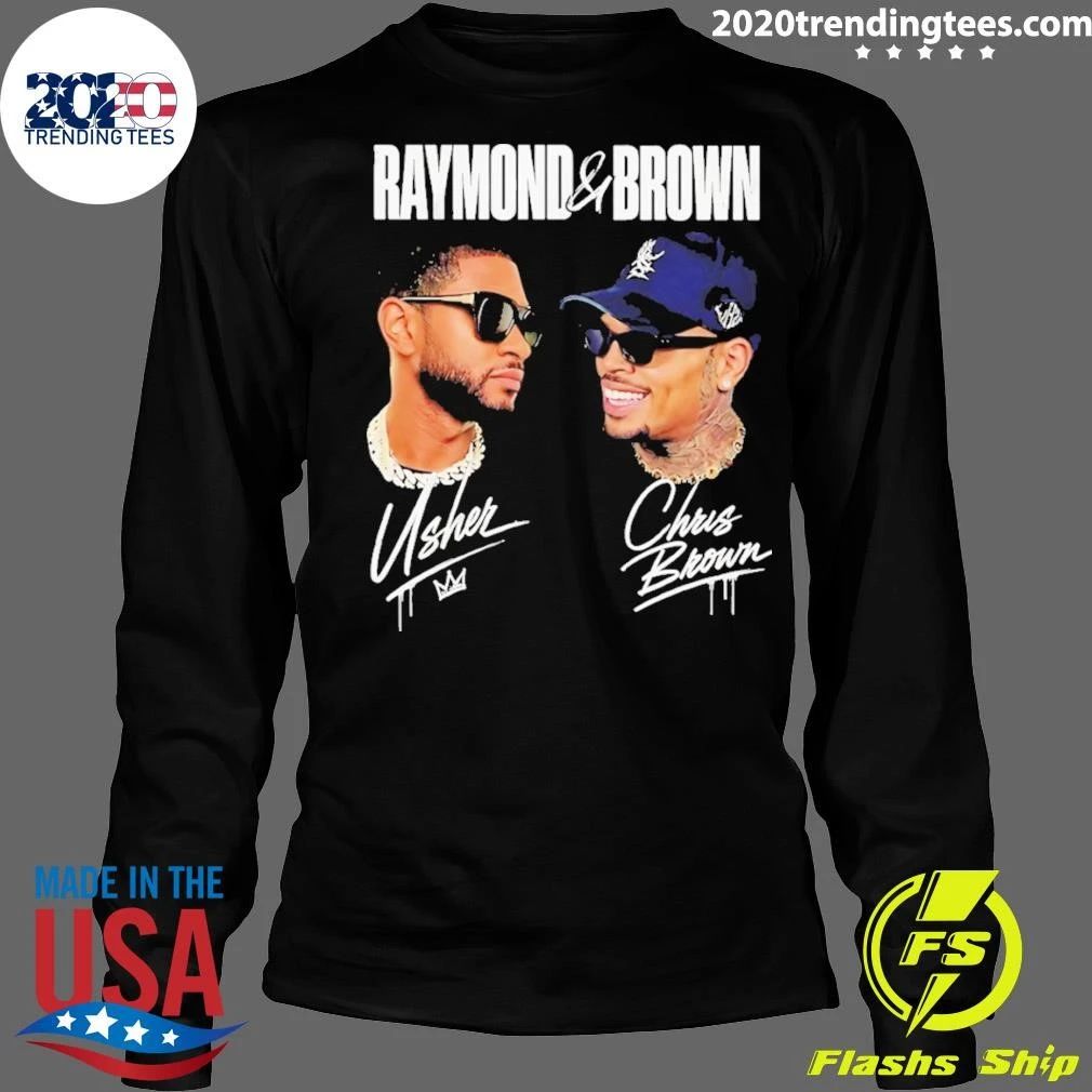 Chris Brown Usher Raymond And Brown Concert Signatures Shirt