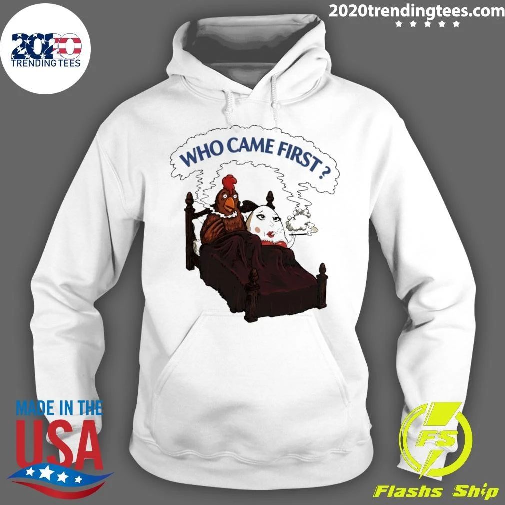 Who Came First Chicken Vs Egg Smoking Funny Adult Meme Shirt