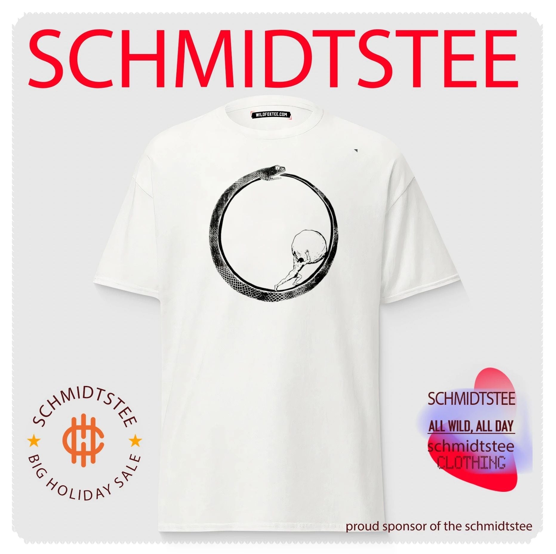 Sisyphus in Ouroboros illustrated shirt