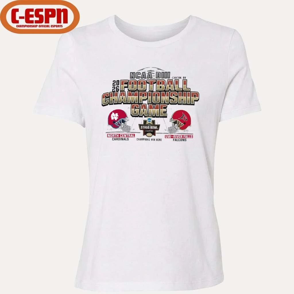 UW–River Falls Vs North Central 2025-26 NCAA DIII Football Championship Game Head To Head T-Shirt