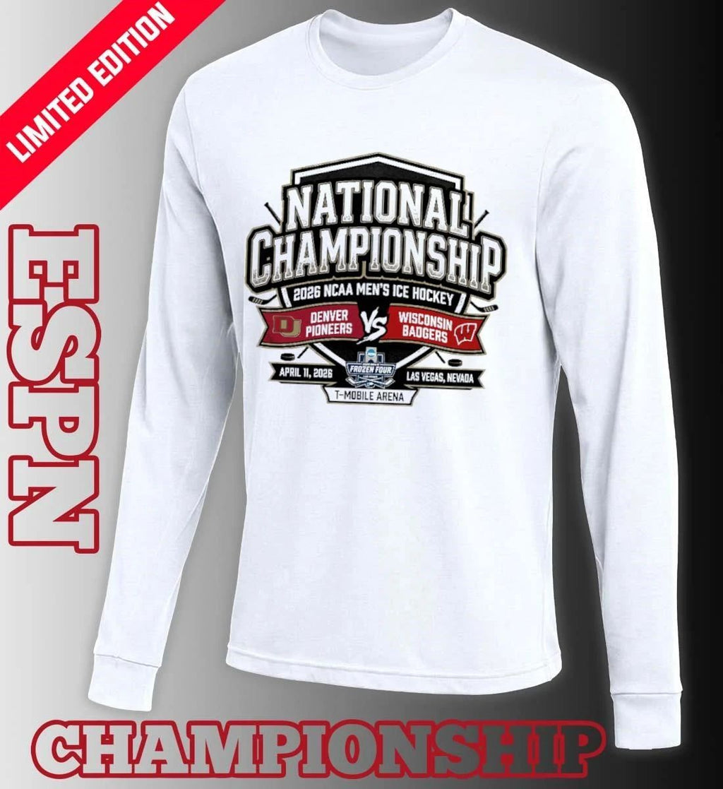 Denver Vs Wisconsin 2026 NCAA DI Men’s Ice Hockey National Championship Las Vegas T-Shirt