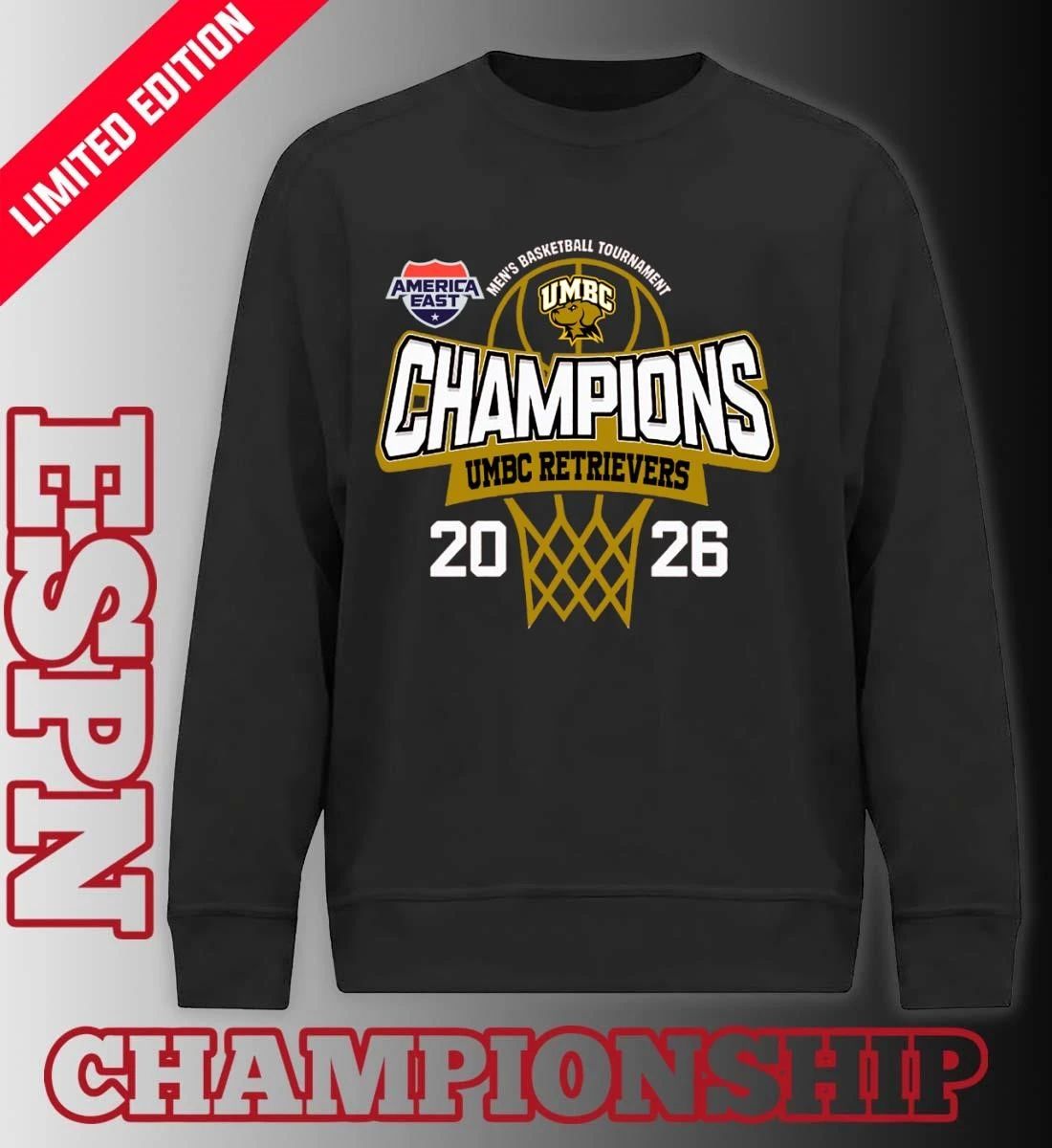 America East Conference Men’s Basketball Tournament 2026 Champions UMBC Retrievers T-Shirt