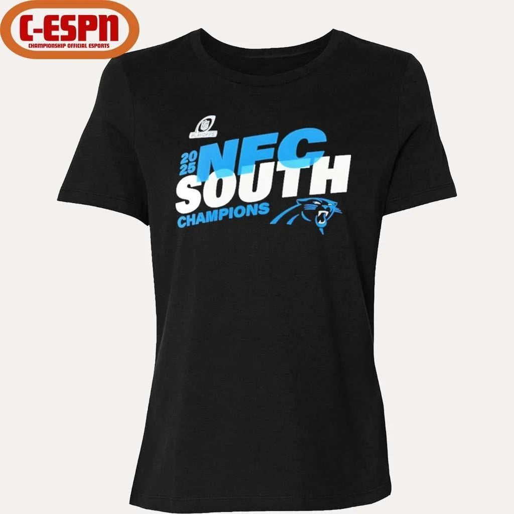 Carolina Panthers 2025 NFC South Division Champions Conquer T-Shirt