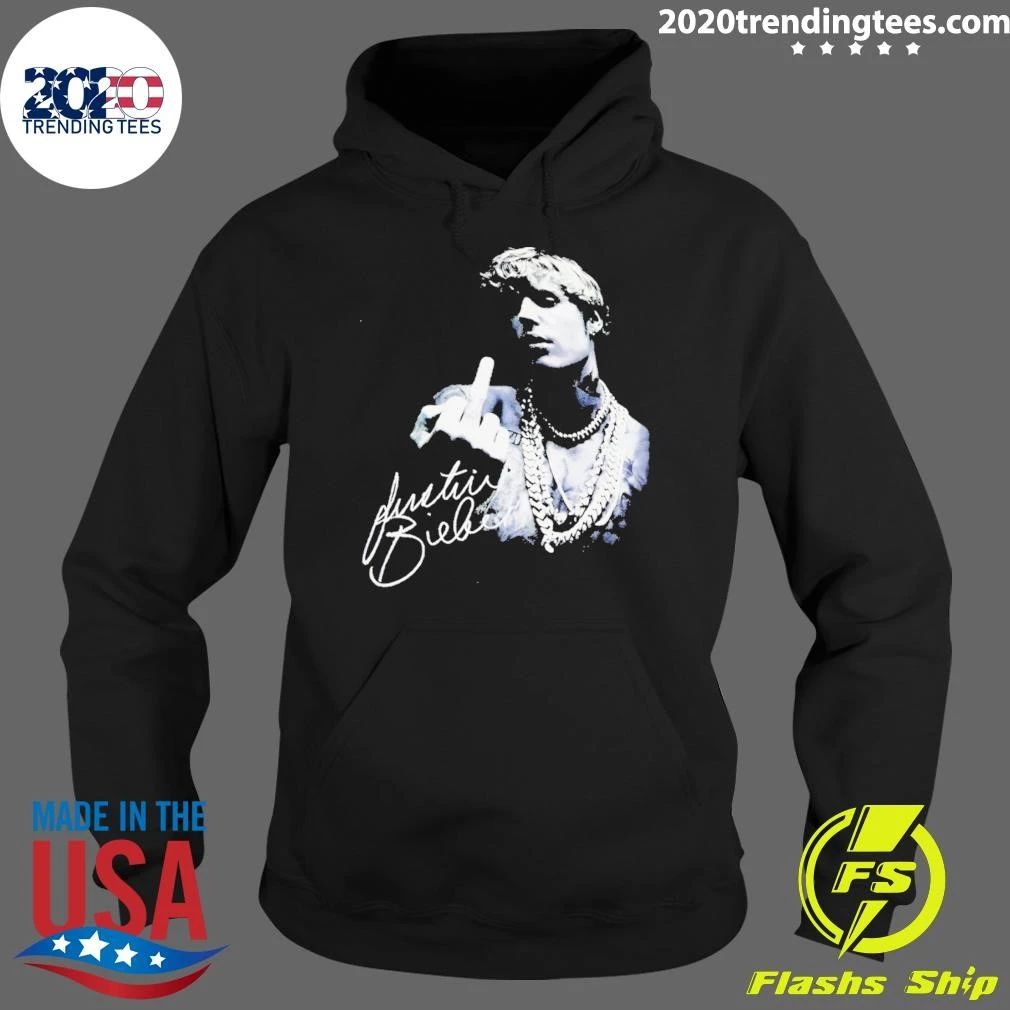 Justin Bieber Middle Finger Singer Signature Vintage Shirt