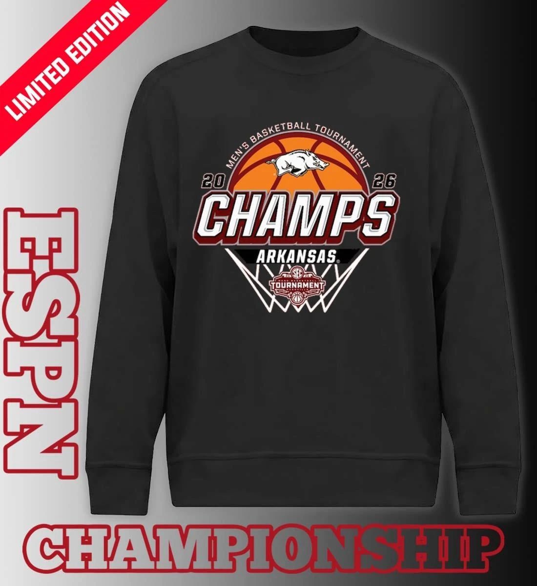 Arkansas Men’s Basketball SEC Tournament Champions Official Locker Room T-Shirt