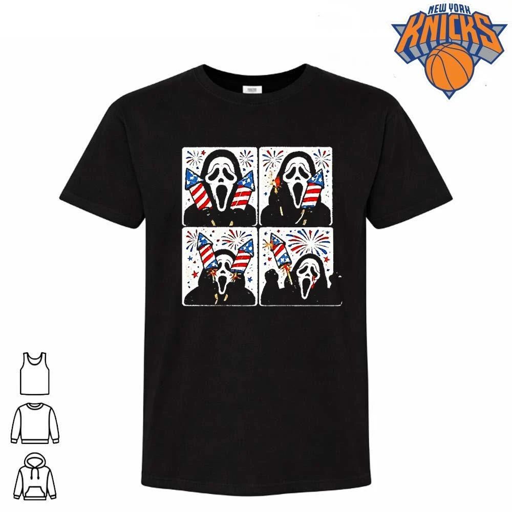 Ghost Face Party Like Its 1776 Independence Day American Flag Shirt
