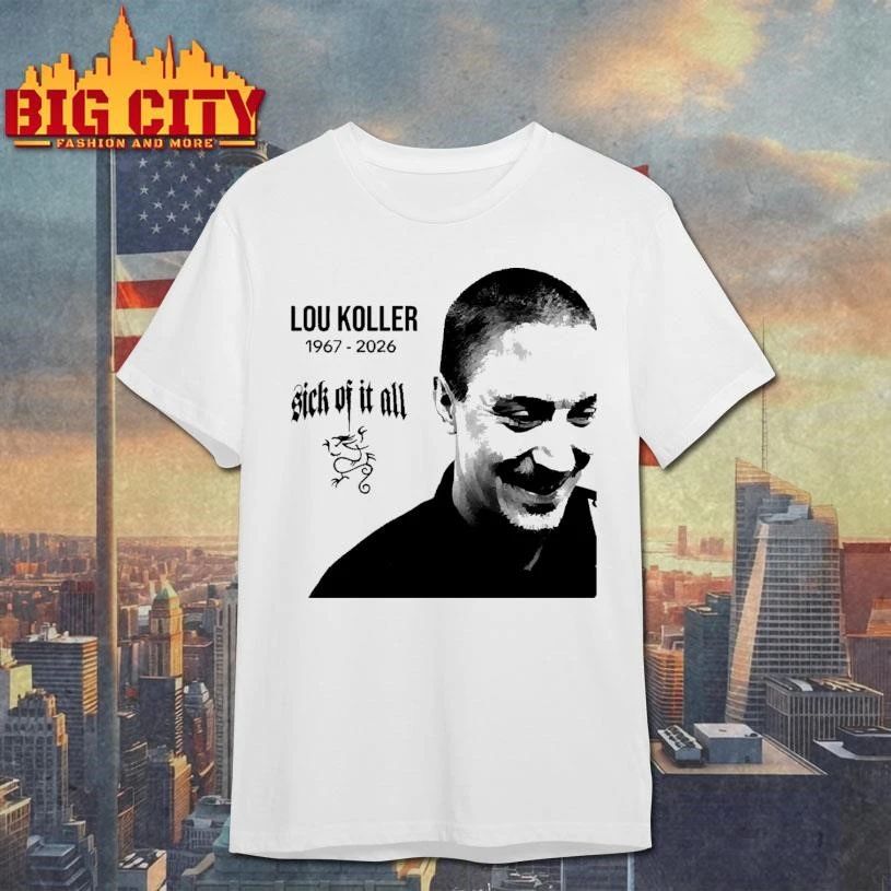 Lou Koller Memorial Sick Of It All Hardcore Punk Band Portrait Tribute T Shirt