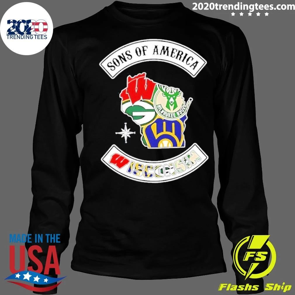 Sons Of America Wisconsin Sports Team Map Shirt