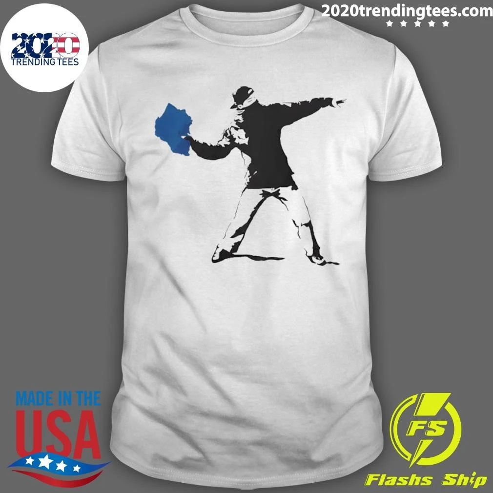 Blue Strip Paint Thrower Team Algae Political Shirt