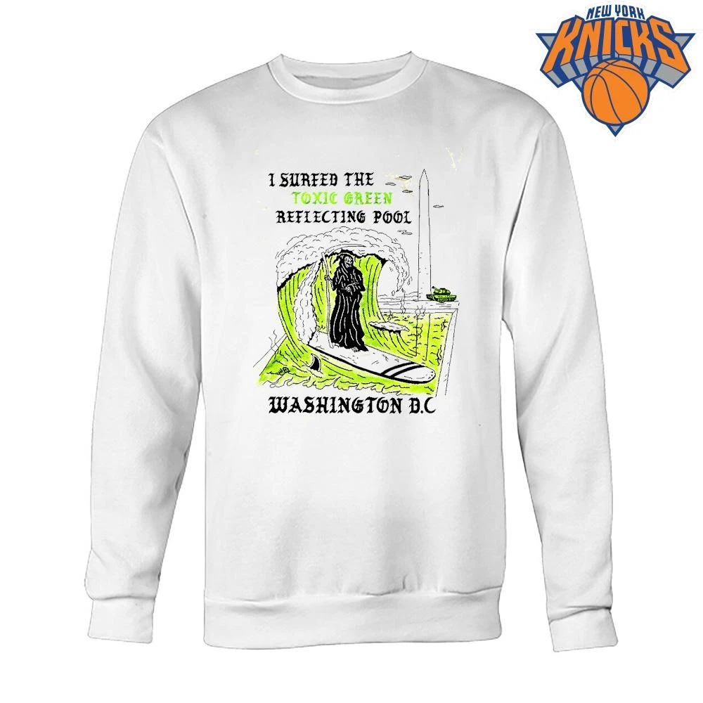 I Surfed The Toxic Green Reflecting Pool Washington DC Grim Reaper Surf Skeleton Shirt