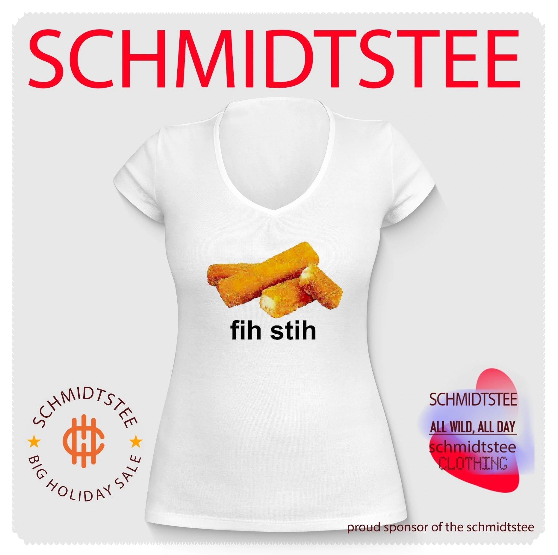 Fih Stih fish sticks funny food silly pun shirt