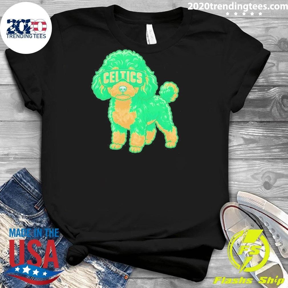 Boston Celtics Teacup Poodle Cartoon Shirt