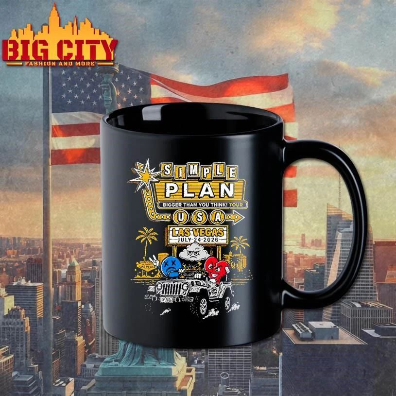 Simple Plan Las Vegas 2026 City Tee Exclusive Merch At Pearl Graphic Shirt