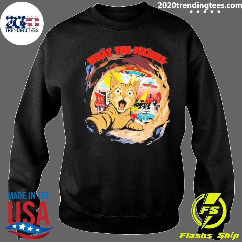 Cat What The Felines Ufo Comic Shirt