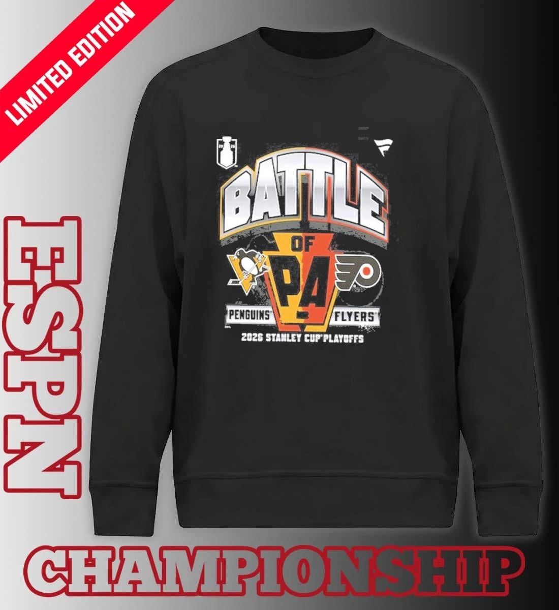 The Battle of Of PA 2026 Philadelphia Flyers vs. Pittsburgh Penguins T-Shirt