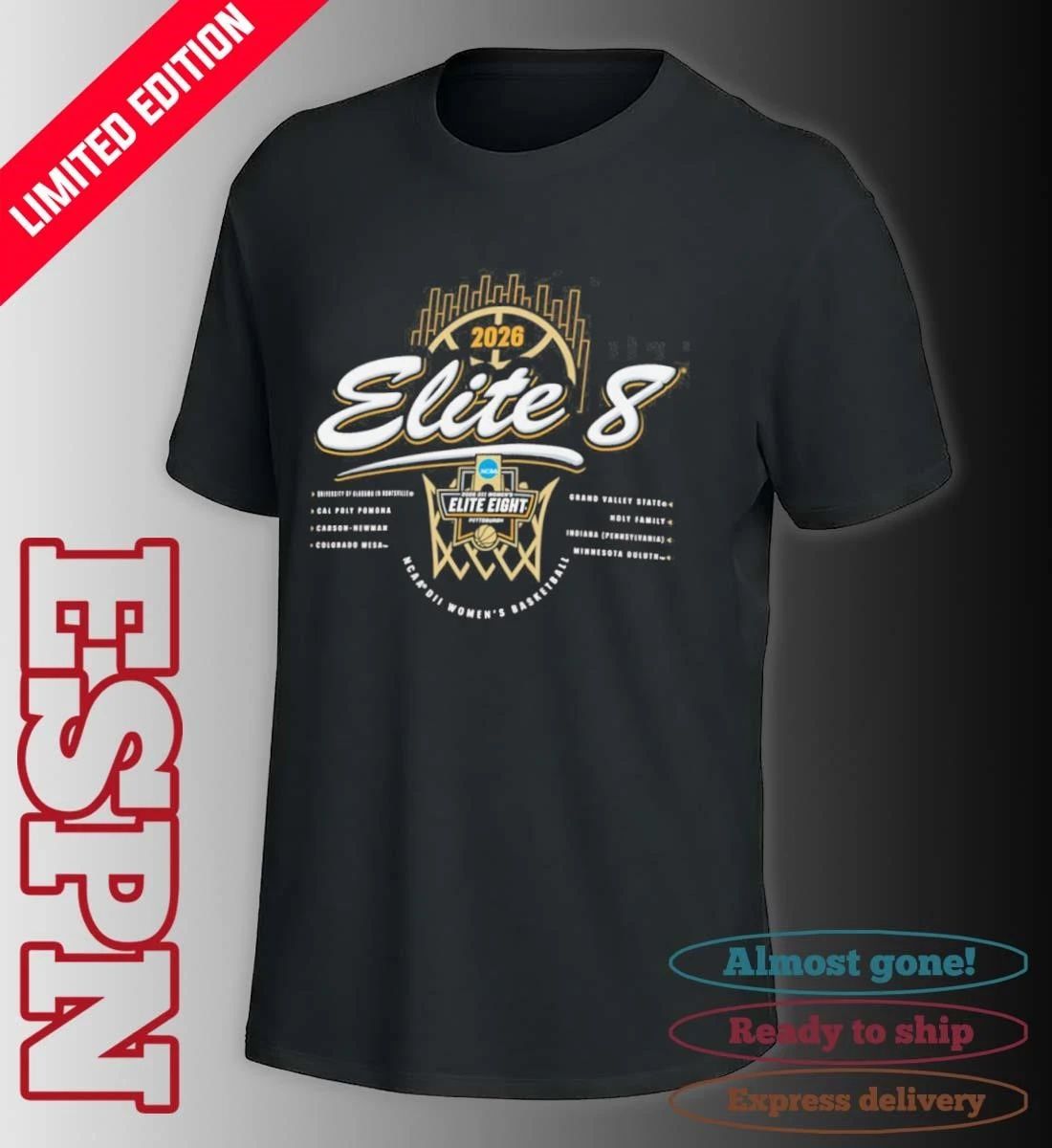 2026 NCAA Division II Women’s Basketball Elite Eight T-Shirt